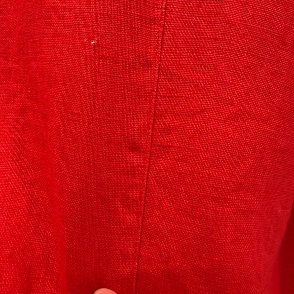 Vintage Chico's Design 100% Turkish Linen Red Button-Up Blouse Size 3 (XL) FLAW - Picture 6 of 16
